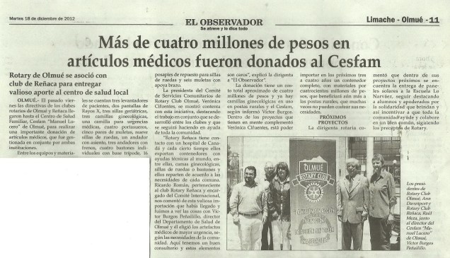 El Observador, 18 de diciembre de 2012
