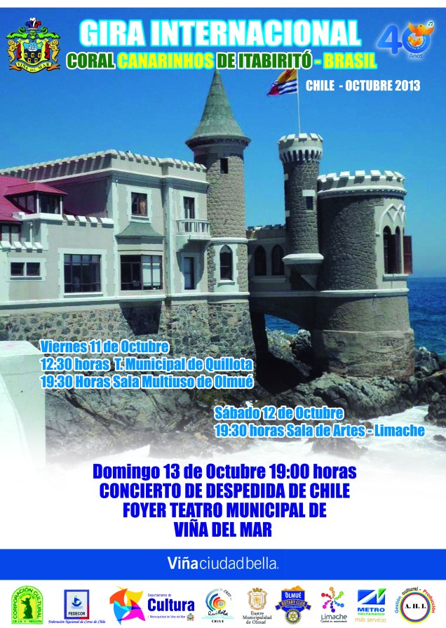 AFICHE CORAL CANARINHOS DE ITABIRITÓ EN CHILE 2013