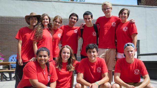Rotary Youth Exchange students visit RI World Headquarters in Evanston, Illinois, USA, during a Discover America Bus Trip in July. Fotografía de: Rotary International/Arnold R. Grahl